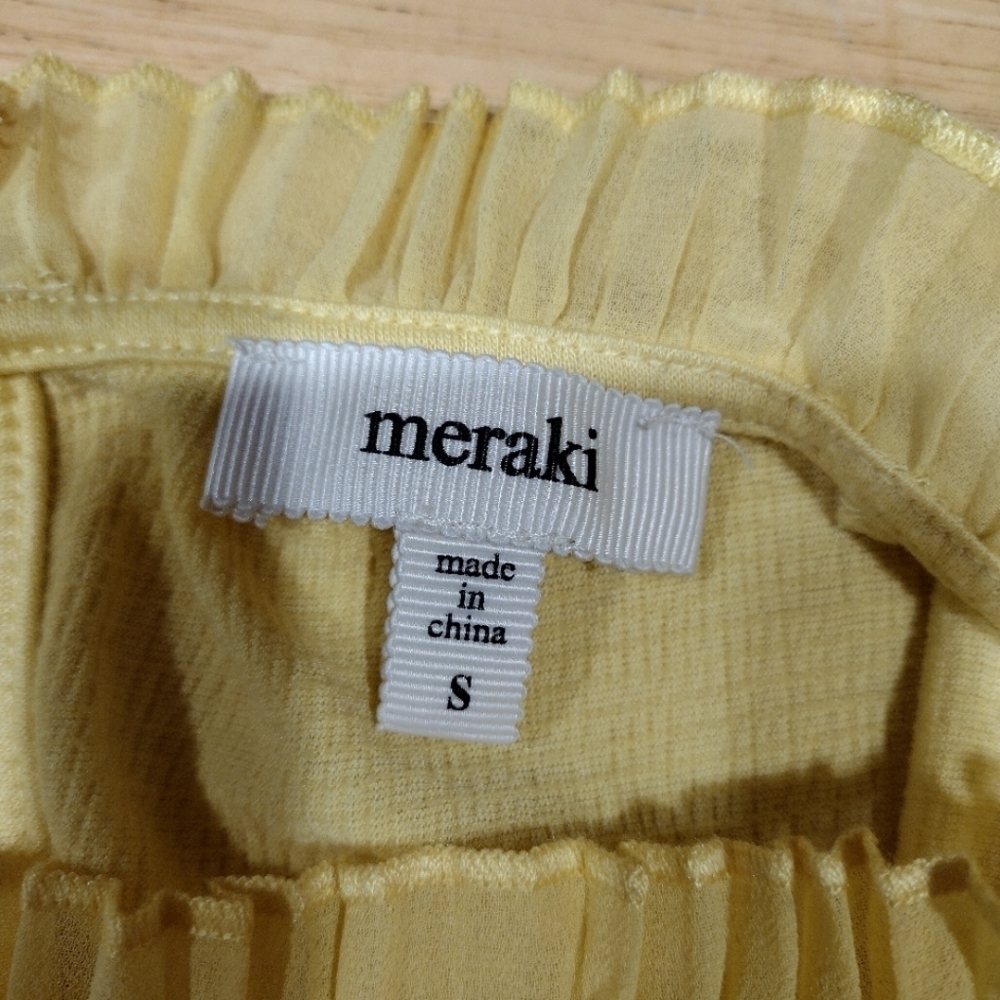 Meraki Lemon Yellow Top With Flutter Sleeves - image 6